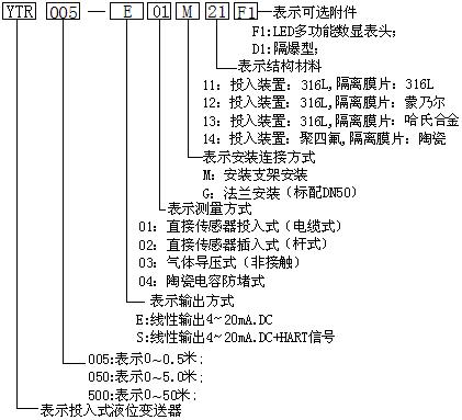 YTR型投入式液位變送器